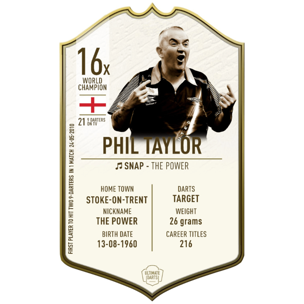 Ultimate Darts Card Immortals Phill Taylor